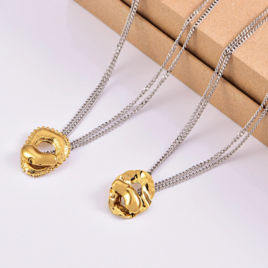 Jewelry Streetwear Heart Shape 304 Stainless Steel Plating Necklace