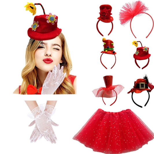 Valentine's Day hair band hair accessories skirt gloves Christmas role-playing costumes props for adults and children