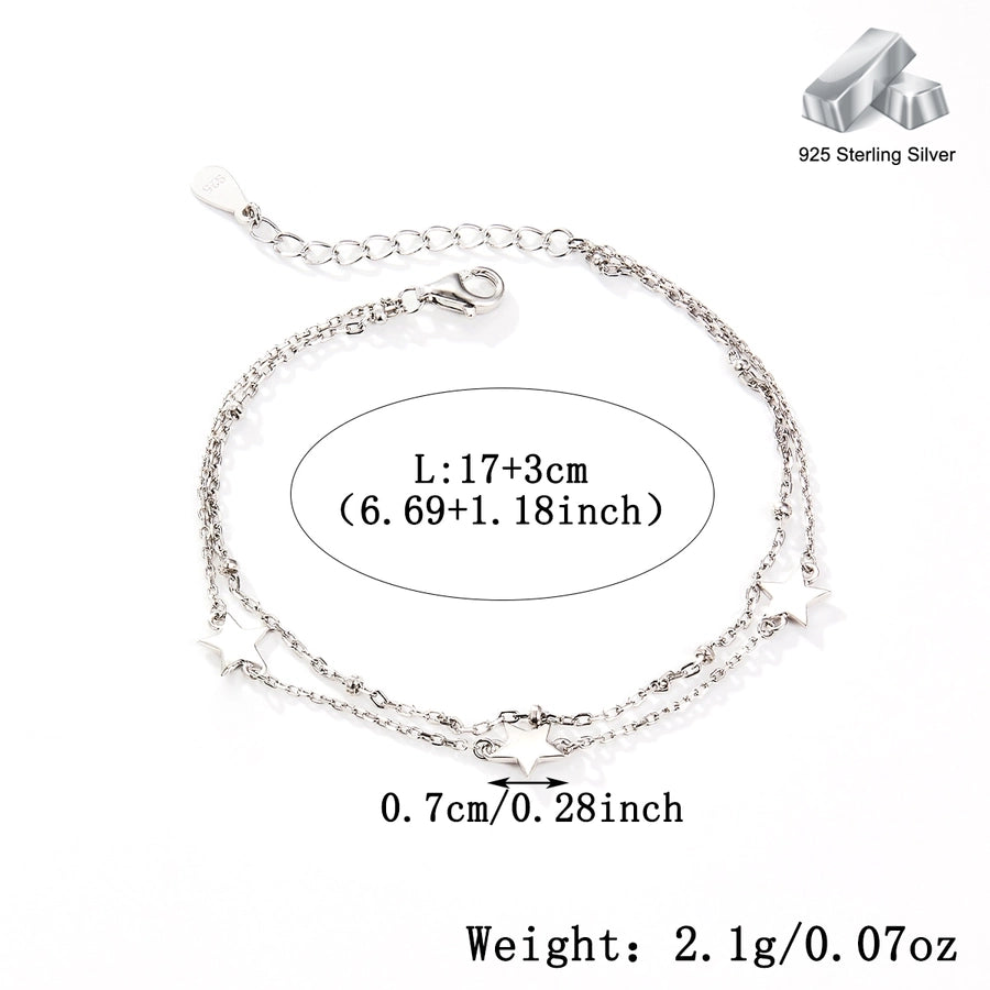 One S925 Sterling Silver XINGX Double Layer Clip Beads Hand Fashion Commuter Simple Daily Wear Hand Jewelry