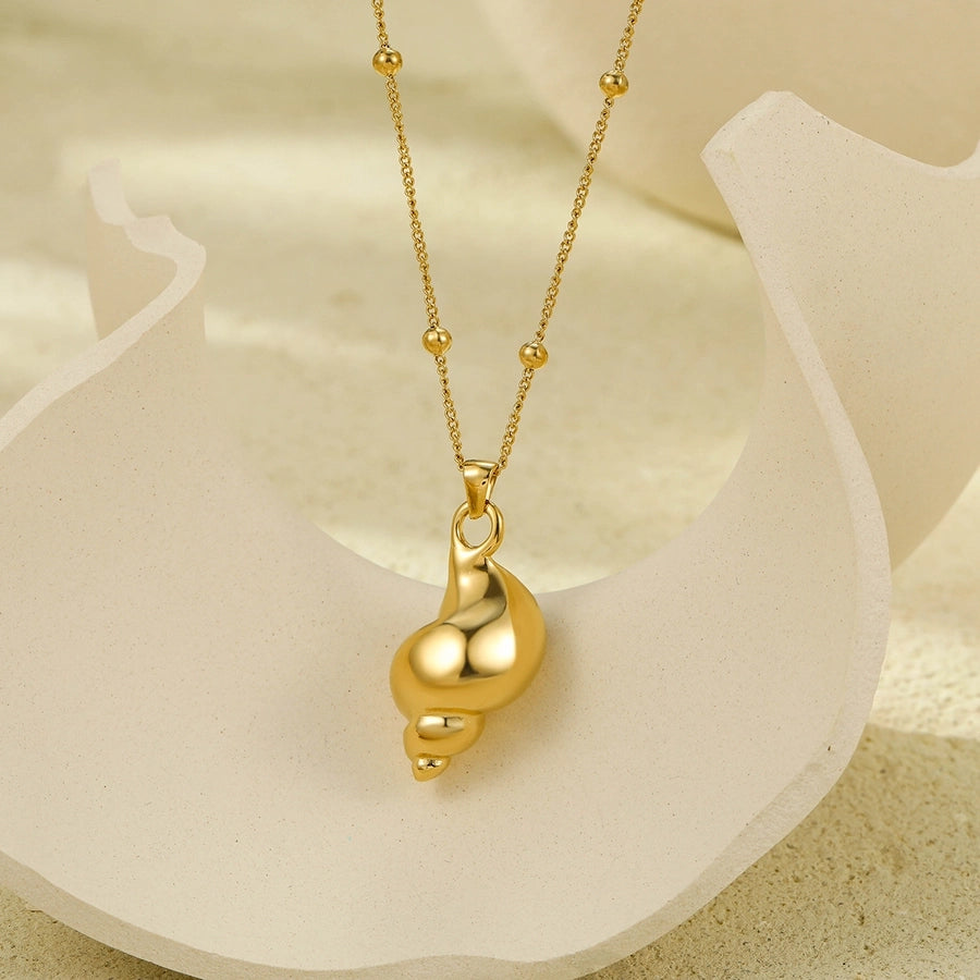 Jewelry Beach Conch 304 Stainless Steel 18K Gold Plated Plating Pendant Necklace