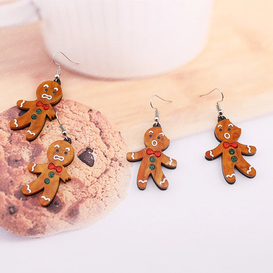 1 Pair Cute Gingerbread Arylic Drop Earrings