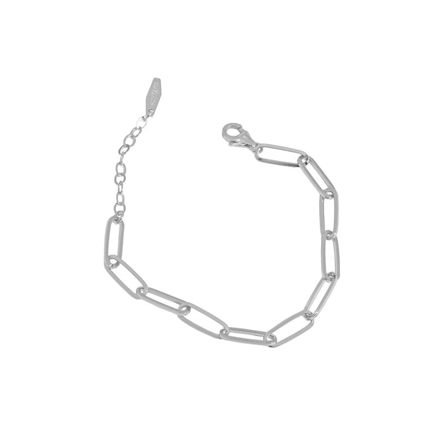 S925 Sterling Silver Geometric Chain Bracelet Fashion Simple Trend Unisex Style Bracelet