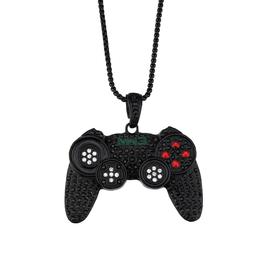 European and American Alloy Full Diamond Game Machine Handle Necklace Hip Hop Cool Men's Arcade Pendant Cross-Border One Piece Dropshipping