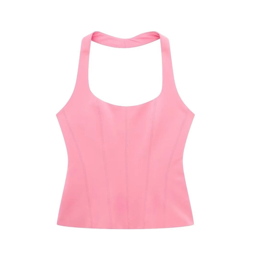 Women's Tank Tops Backless Elegant Sexy Solid Color