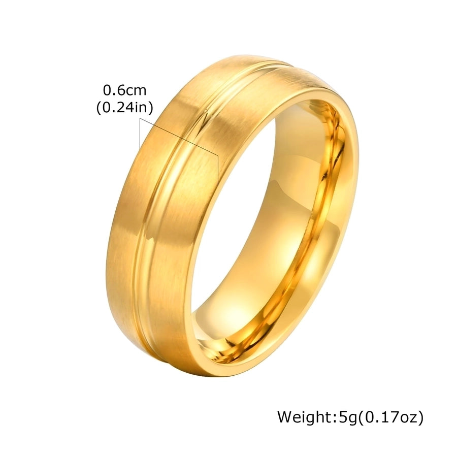 Jewelry Basic Solid Color 304 Stainless Steel 18K Gold Plated Rings