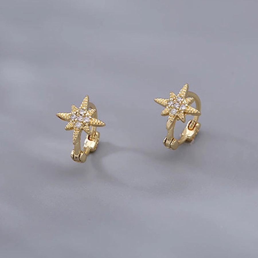 New s925 sterling silver earrings women's Korean-style diamond-embedded gold-plated   internet celebrity earrings simple ear buckle live broadcast