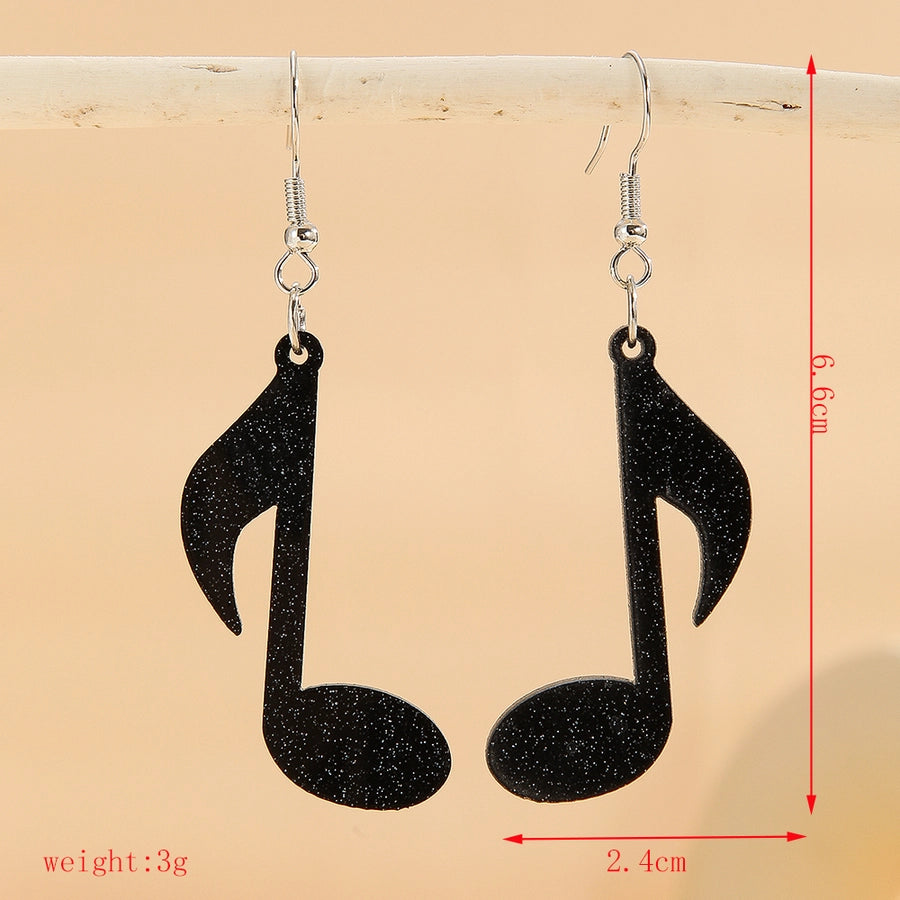 1 Pair Cute Exaggerated Notes Handmade Arylic Drop Earrings