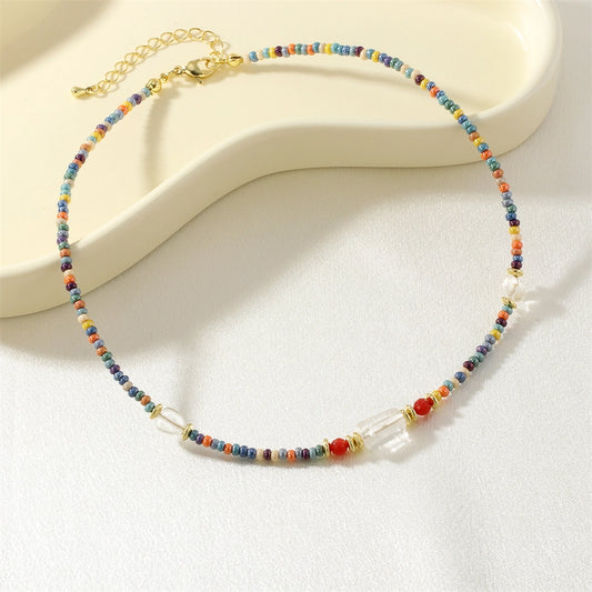 IG Style Ethnic Style Round Glass Beaded Chain Beaded Necklaces