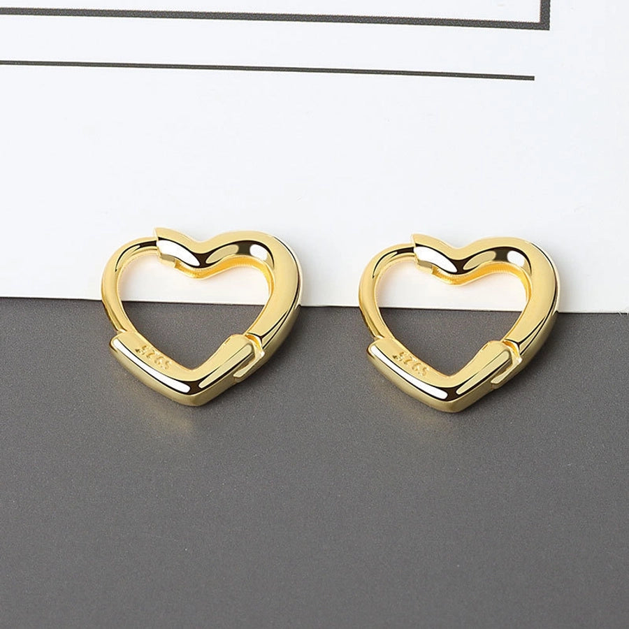 New s925 sterling silver earrings women's Korean-style diamond-embedded gold-plated   internet celebrity earrings simple ear buckle live broadcast