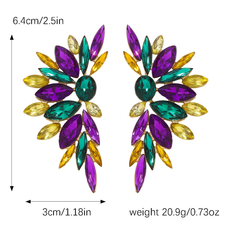 1 Pair Elegant Exaggerated Luxurious Wings Alloy Ear Studs