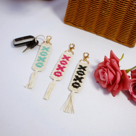 New Creative Personalized Valentine's Day Bag Pendant DIY Finished XOXO Letters Hand-woven Hanging Ornaments