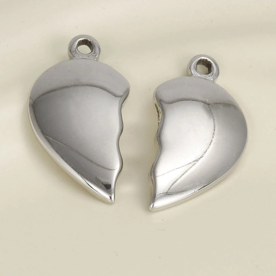 1 Pair 15 * 29mm 304 Stainless Steel 18K Gold Plated Heart Shape Pendant Jewelry Accessories