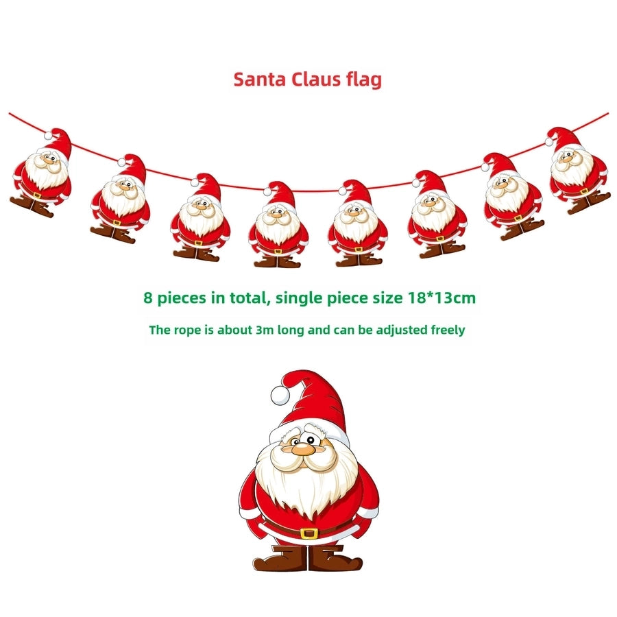 Christmas Paper Flag Christmas Window Hotel Scene Decoration Flag  Santa Claus Flag