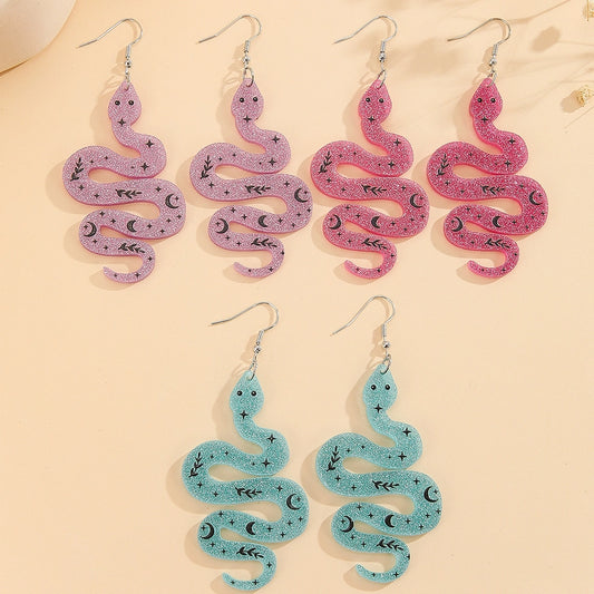 1 Pair Cute Exaggerated Snake Handmade Arylic Drop Earrings