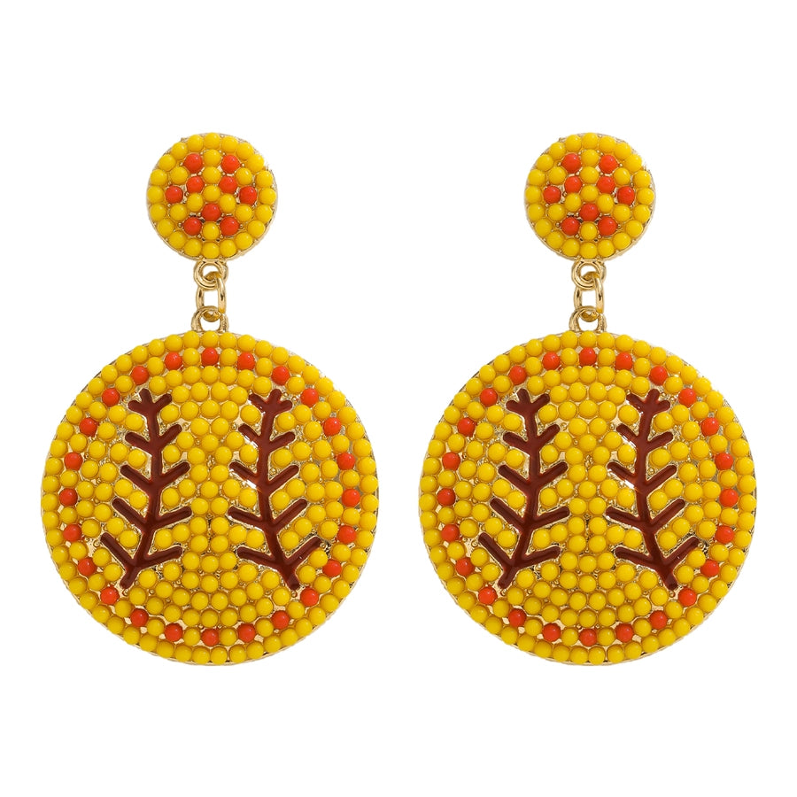 1 Pair Casual Sports Commute Sports Ball Alloy Seed Bead Drop Earrings