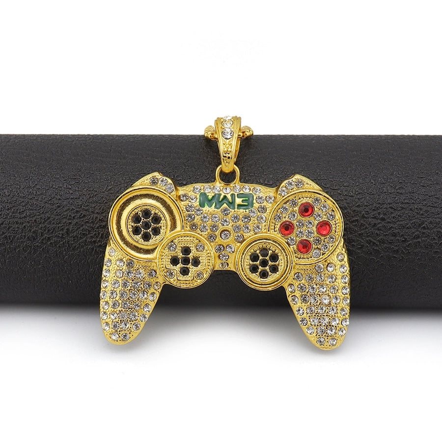 European and American Alloy Full Diamond Game Machine Handle Necklace Hip Hop Cool Men's Arcade Pendant Cross-Border One Piece Dropshipping