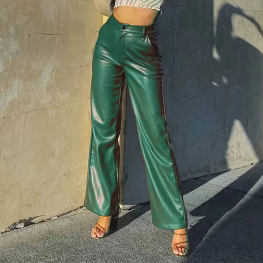 women's street casual solid color full length casual pants