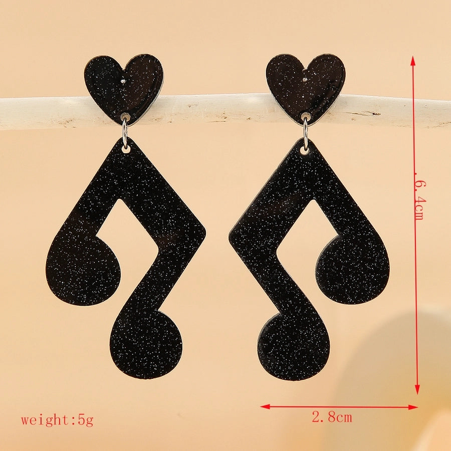 1 Pair Cute Exaggerated Notes Handmade Arylic Drop Earrings