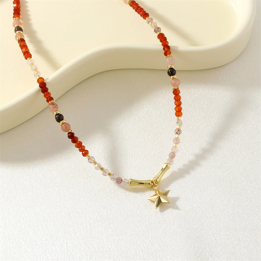 IG Style Ethnic Style Star Stone Copper Beaded Chain Beaded Necklaces