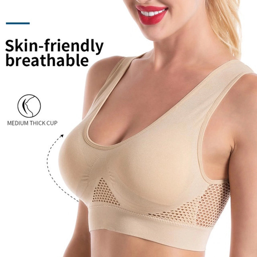 sexy solid color nylon sponge active tops bra