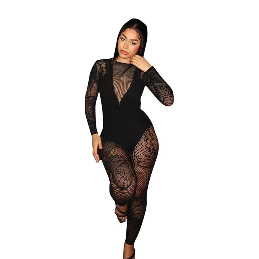 Women's Holiday Sexy Solid Color Full Length Jumpsuits