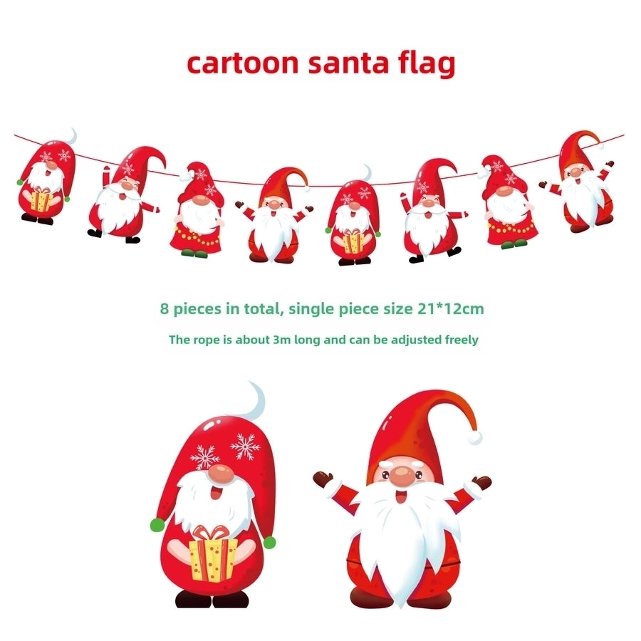 Christmas Paper Flag Christmas Window Hotel Scene Decoration Flag  Santa Claus Flag