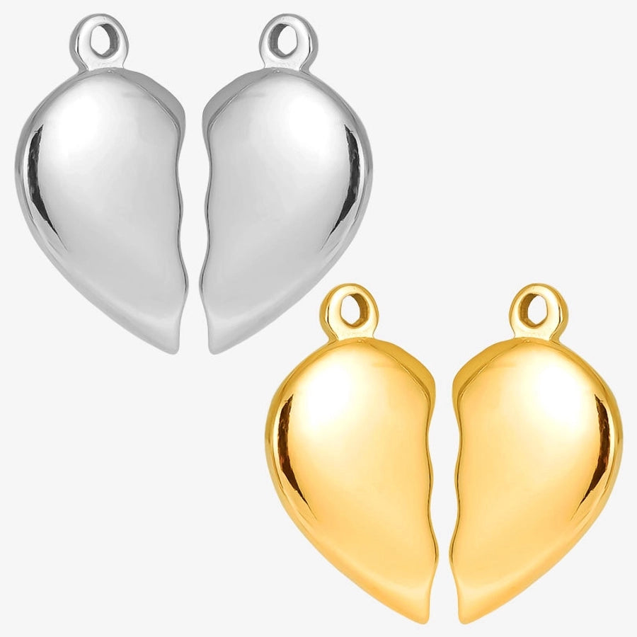 1 Pair 15 * 29mm 304 Stainless Steel 18K Gold Plated Heart Shape Pendant Jewelry Accessories