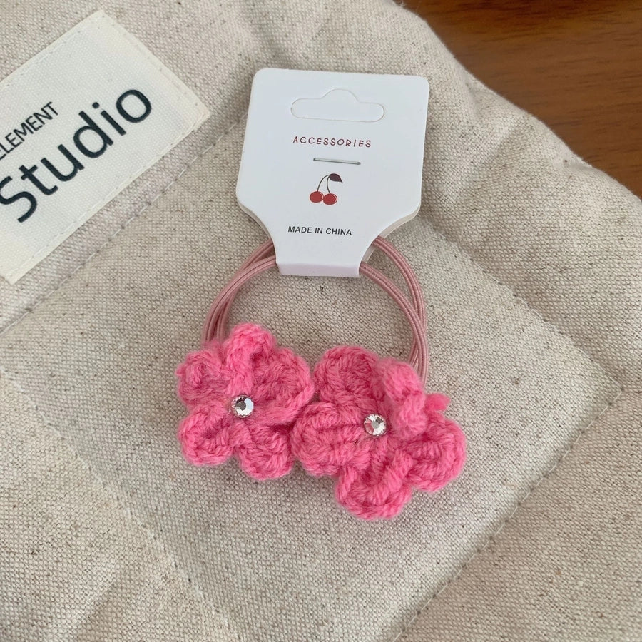 Women's Casual Elegant Lady Floral yarn Hair Clip Hair Tie