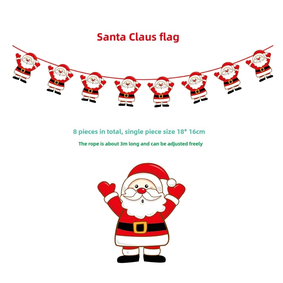 Christmas Paper Flag Christmas Window Hotel Scene Decoration Flag  Santa Claus Flag