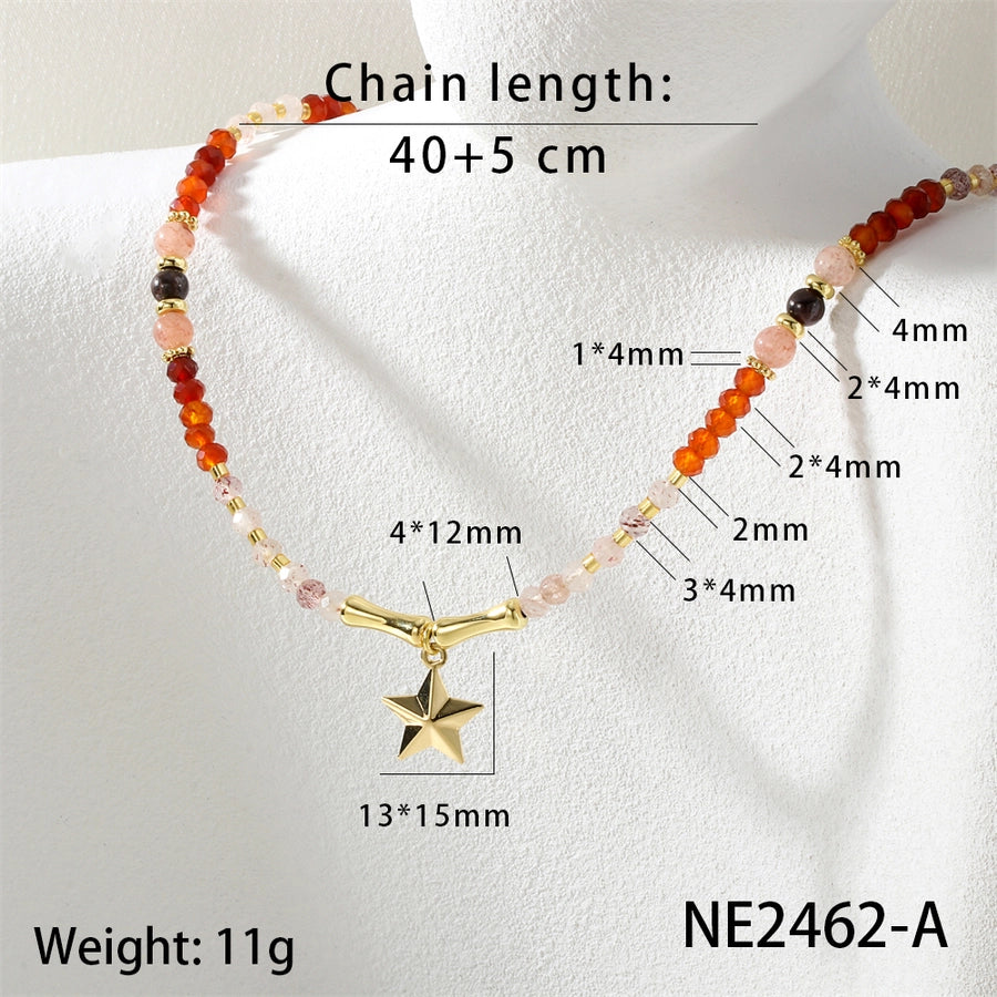 IG Style Ethnic Style Star Stone Copper Beaded Chain Beaded Necklaces