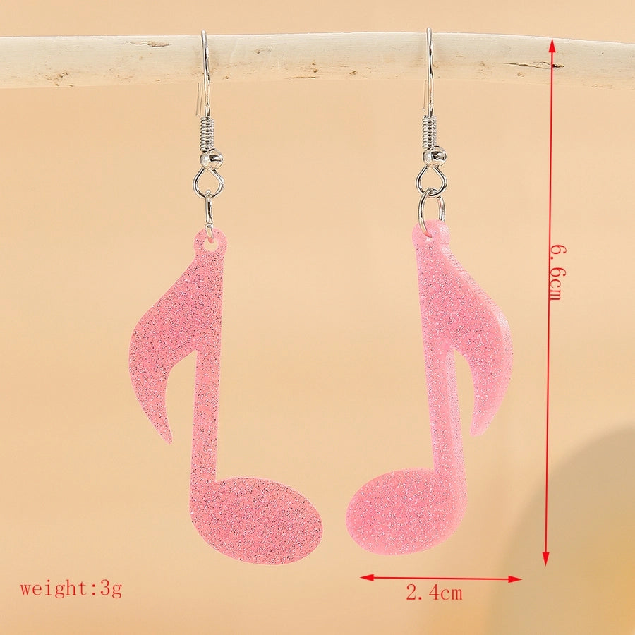 1 Pair Cute Exaggerated Notes Handmade Arylic Drop Earrings