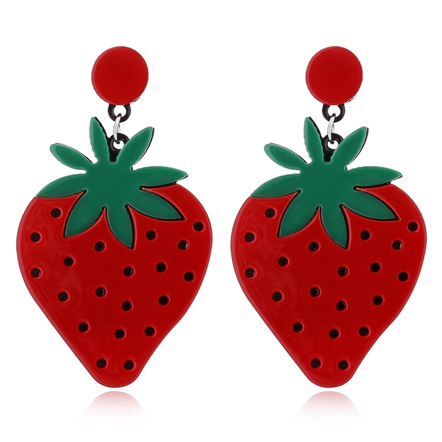 1 Pair Cute Flower Strawberry Watermelon Arylic Drop Earrings