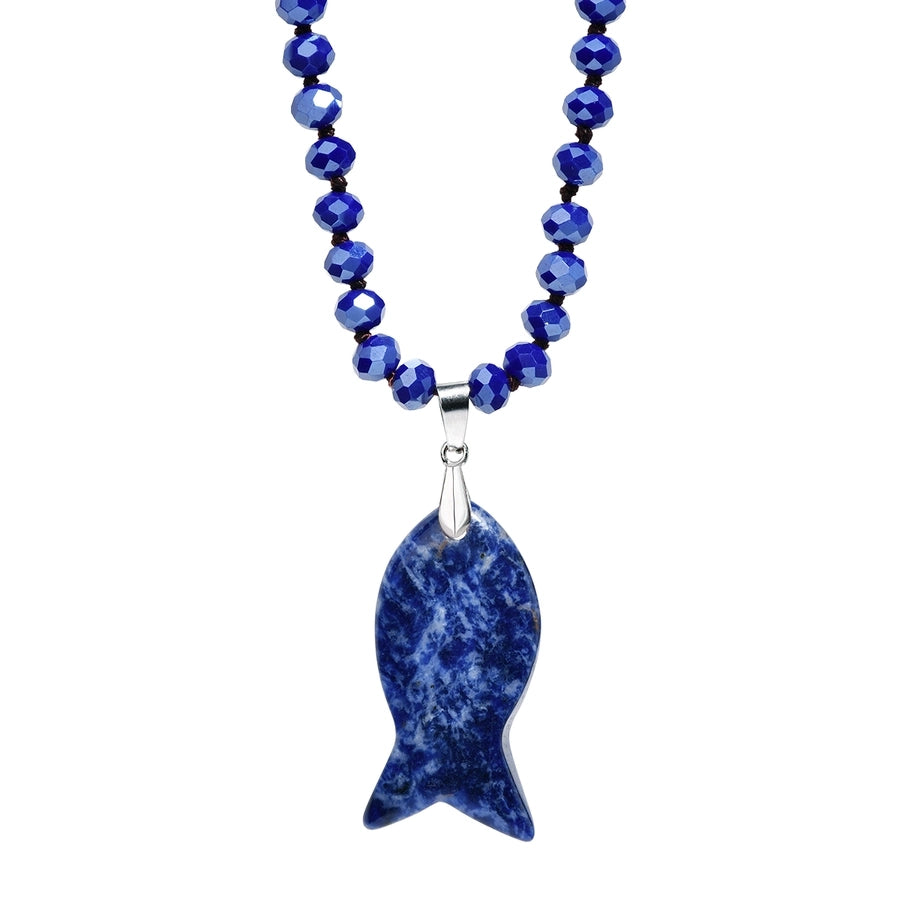 Handmade Simple Style Fish Artificial Crystal Beaded Chain Beaded Necklaces