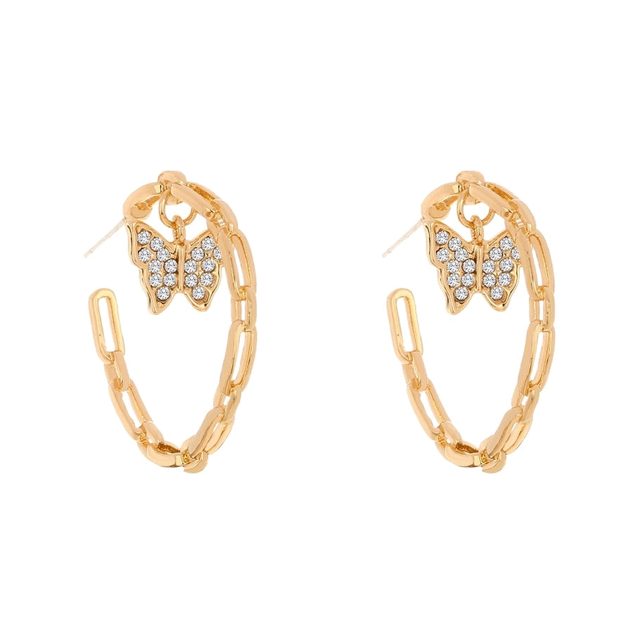 1 Pair Elegant Retro Butterfly Alloy Earrings