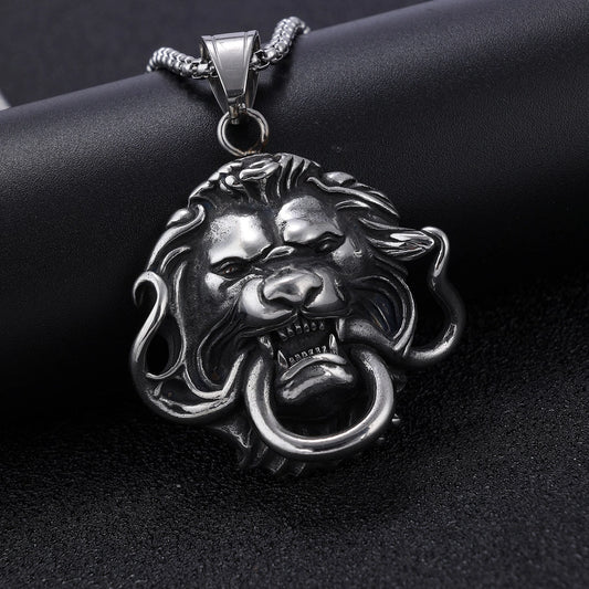 Jewelry Retro Lion 304 Stainless Steel Pendant Necklace