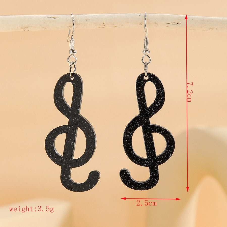 1 Pair Cute Exaggerated Notes Handmade Arylic Drop Earrings