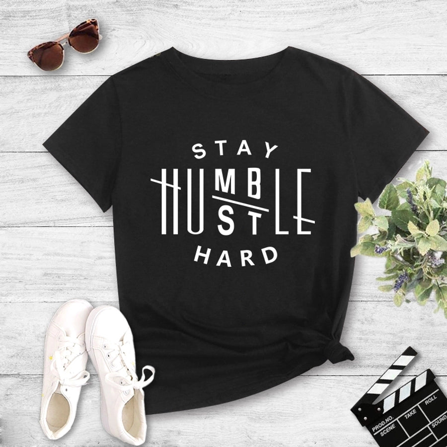 simple style popular letter printing casual t-shirt