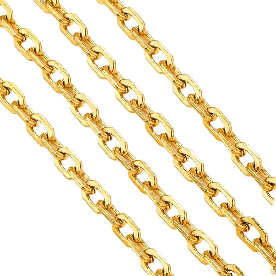 1 Pack of 5 M 304 Stainless Steel Gold Plated 7*10mm Jewelry Accessories