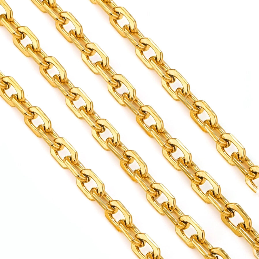 1 Pack of 5 M 304 Stainless Steel Gold Plated 7*10mm Jewelry Accessories