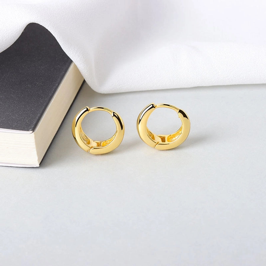 New s925 sterling silver earrings women's Korean-style diamond-embedded gold-plated   internet celebrity earrings simple ear buckle live broadcast