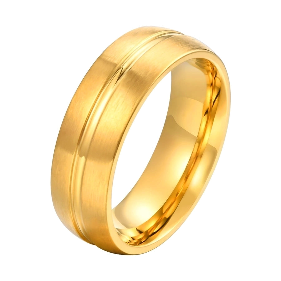 Jewelry Basic Solid Color 304 Stainless Steel 18K Gold Plated Rings