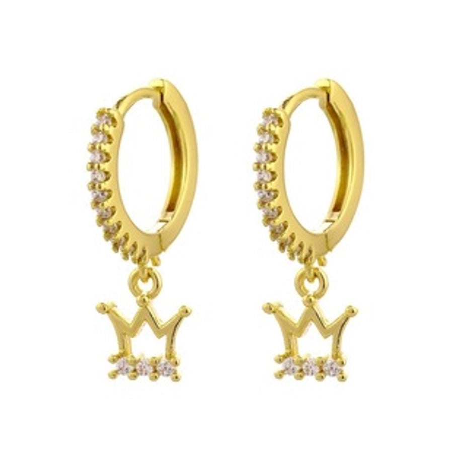 New s925 sterling silver earrings women's Korean-style diamond-embedded gold-plated   internet celebrity earrings simple ear buckle live broadcast