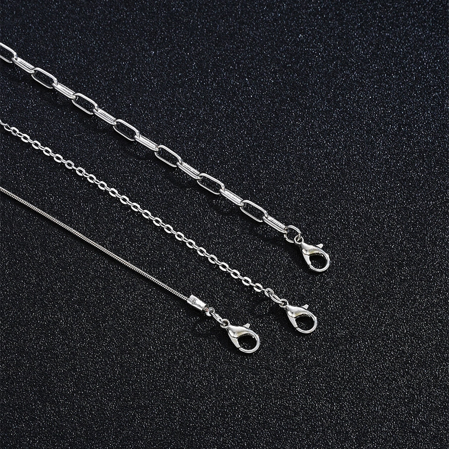 Simple Style Solid Color Alloy Paperclip Chain cable chain snake chain Layered Necklaces