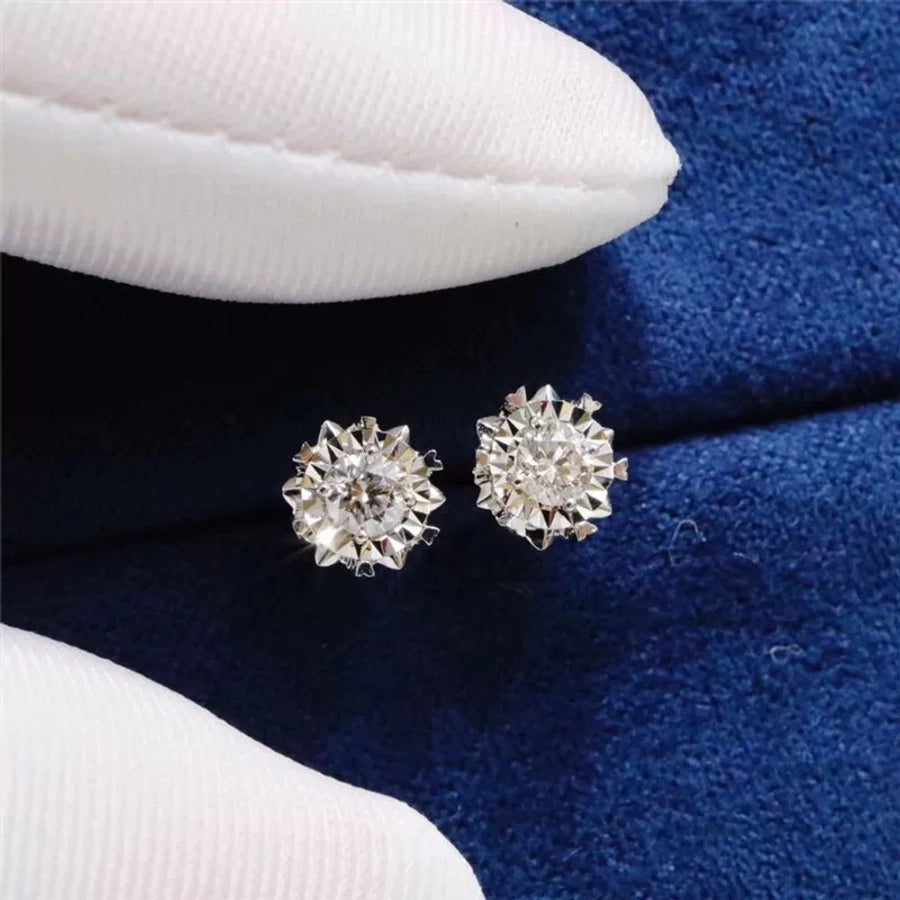 1PC Snowflake Style Luxurious Colored Moissanite Diamond with S925 Silver Stud Earrings, Luxurious and Elegant Quality Stud Earrings, Best Gift for Women Or Valentine's Day and Wedding Engagement Jewelry Brides