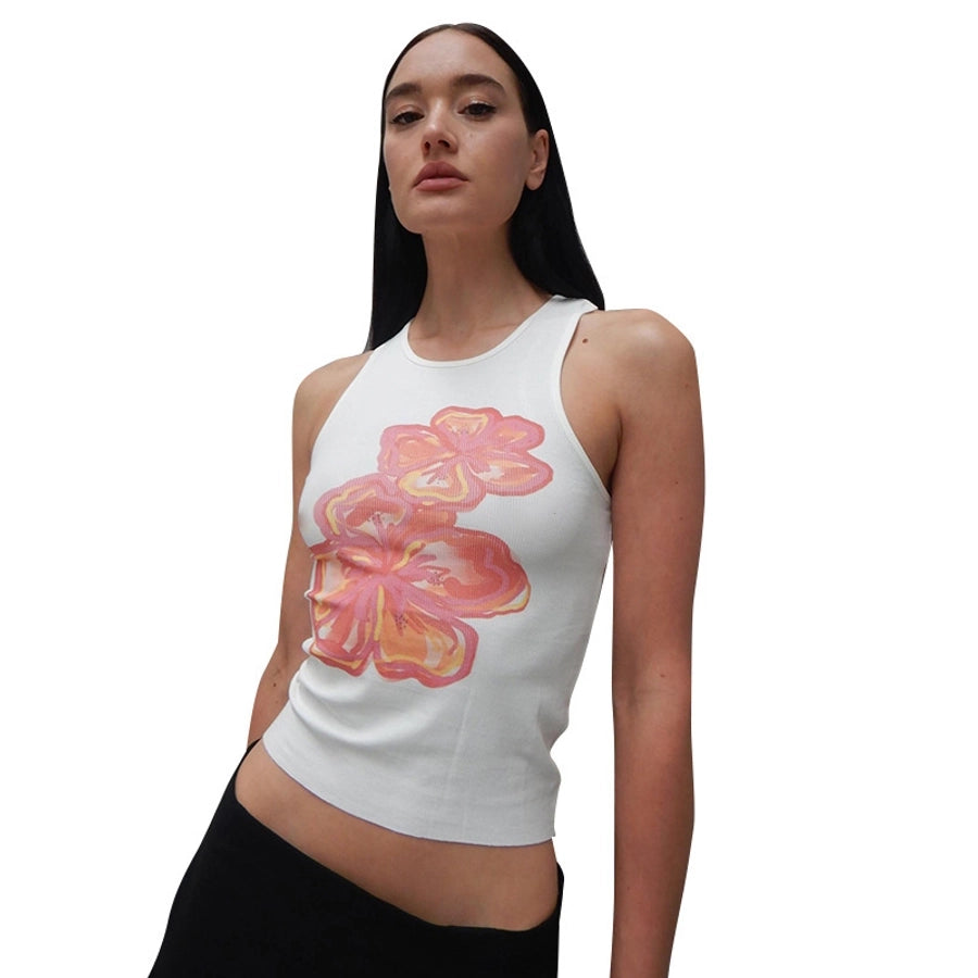 Women's T-shirt Sleeveless Tank Tops Vacation Simple Style Flower