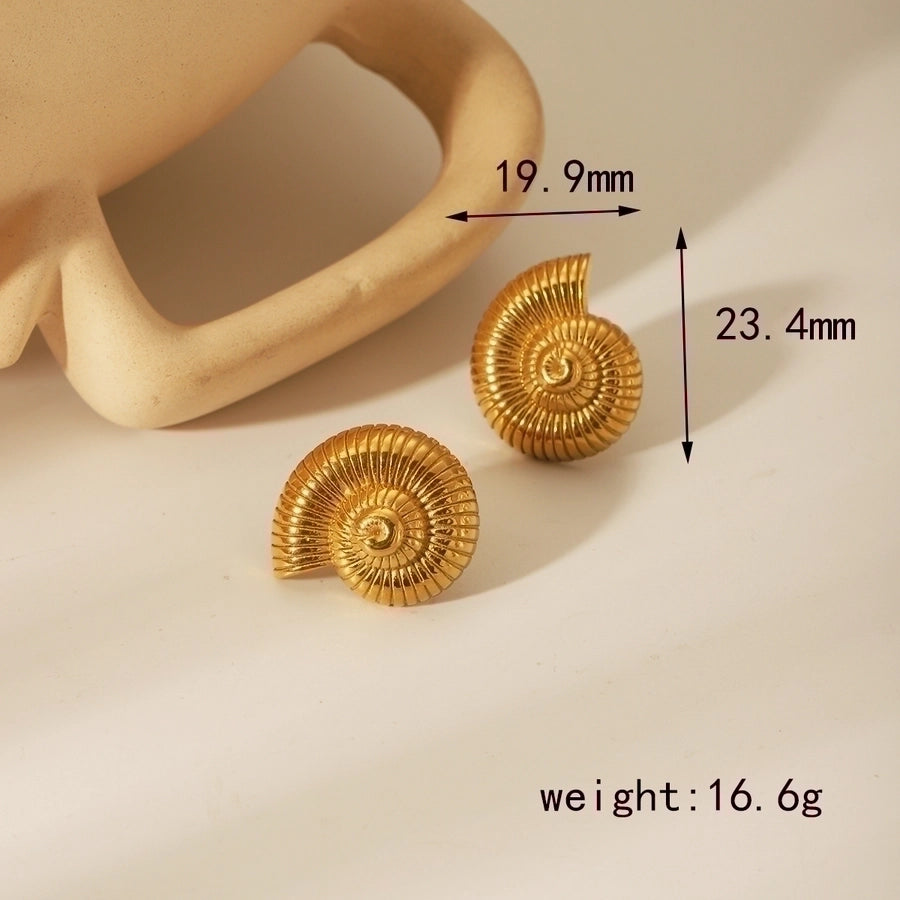 1 Pair Casual Vintage Style Knot Spiral 304 Stainless Steel 18K Gold Plated Ear Studs