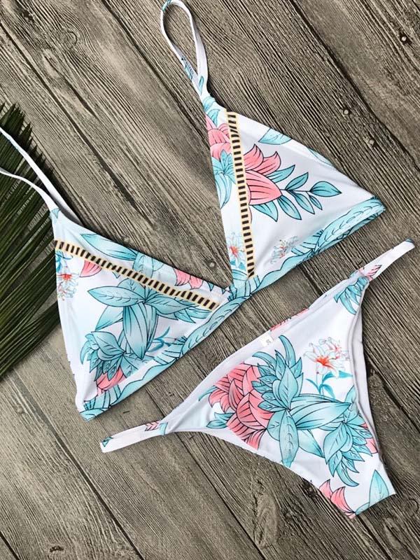 Printed Top With Panty Bikini Set