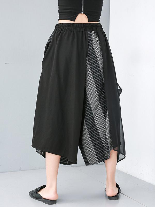 Loose Split-joint Chiffon Wide-leg Pants