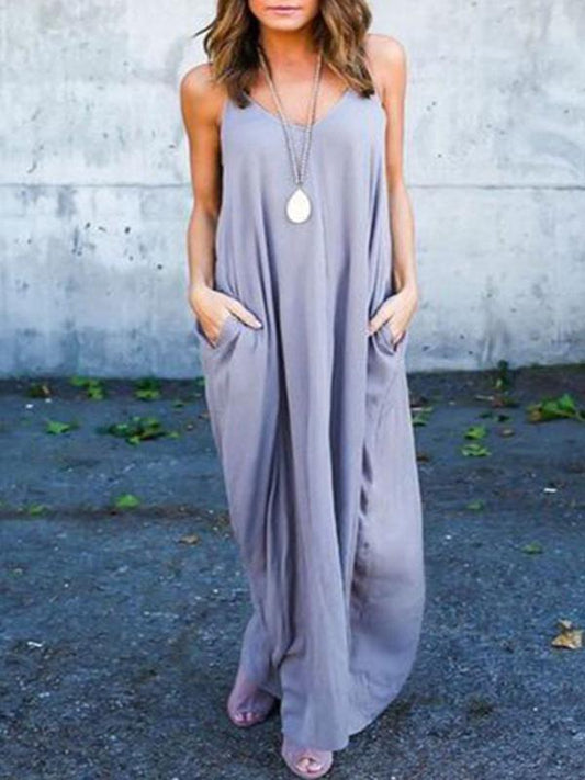 Original Open-neck Long Dress