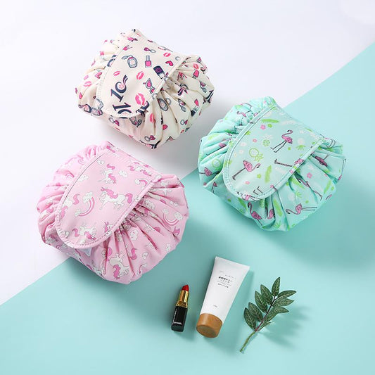 Portable Drawstring Cosmetic Bag Travel Makeup Pouch Toiletry Bag